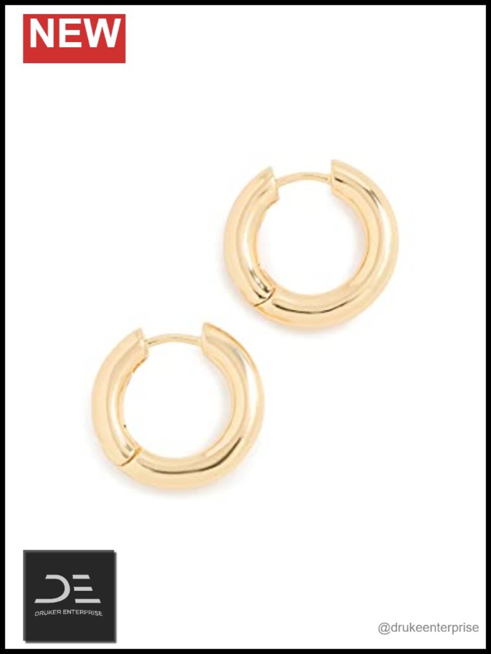 Gold Plated Huggie Hoop Earrings Secure Hinge Closure Mini Hoops